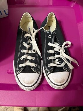 Converse Kids Black and White Low-Top Canvas Sneakers